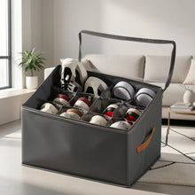 Foldable Fabric Shoe Box with Lid, Dustproof Organizer for Clothes &