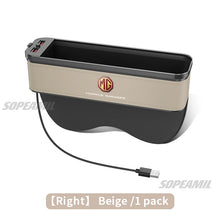 Car Seat Crevice Storage Box USB Charging Seat Gap Slot Mood lamp For