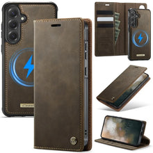 Magnetic Wireless Charging Leather Wallet Phone Case for Samsung Galaxy