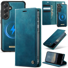 Magnetic Wireless Charging Leather Wallet Phone Case for Samsung Galaxy