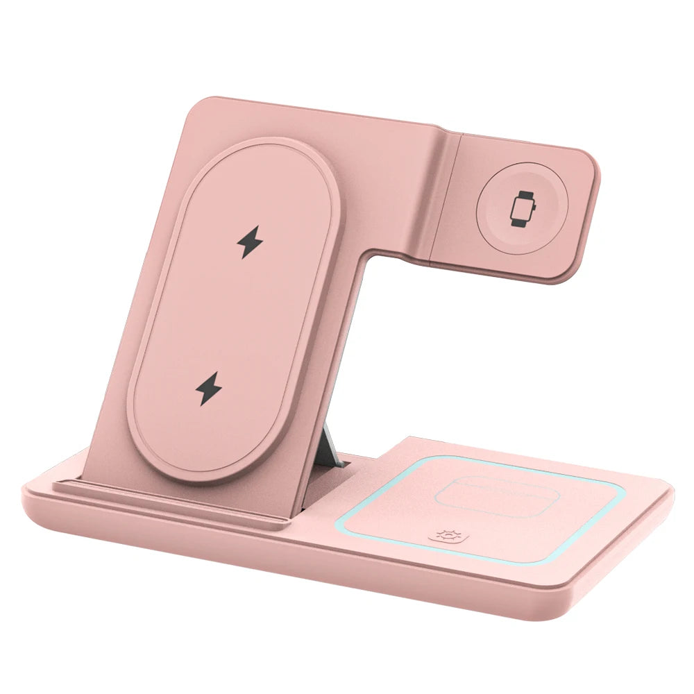 3 in 1 Foldable Night Light Wireless Charger Stand For iPhone 17 16 15