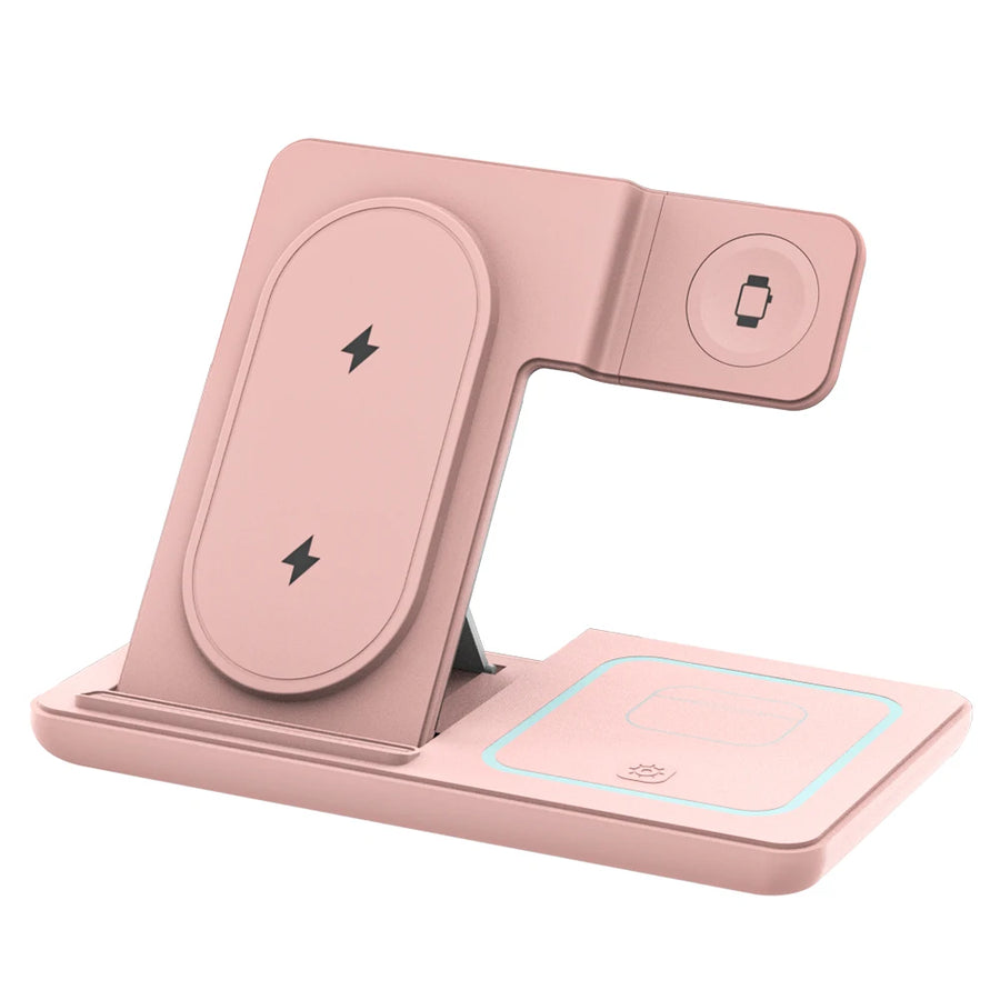 3 in 1 Foldable Night Light Wireless Charger Stand For iPhone 17 16 15