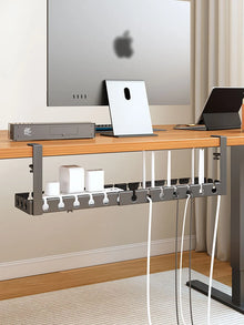 Under Desk Cable Management Tray,Extendable Sturdy Steel Cord Hider