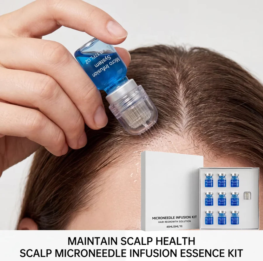 Microneedle Hair Regrowth Kit Solution Scalp Nourishing Serum For Hair