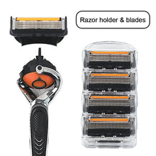 5-Layer Replaceable Safety Blades, Men's Manual Razor, Stainless Steel
