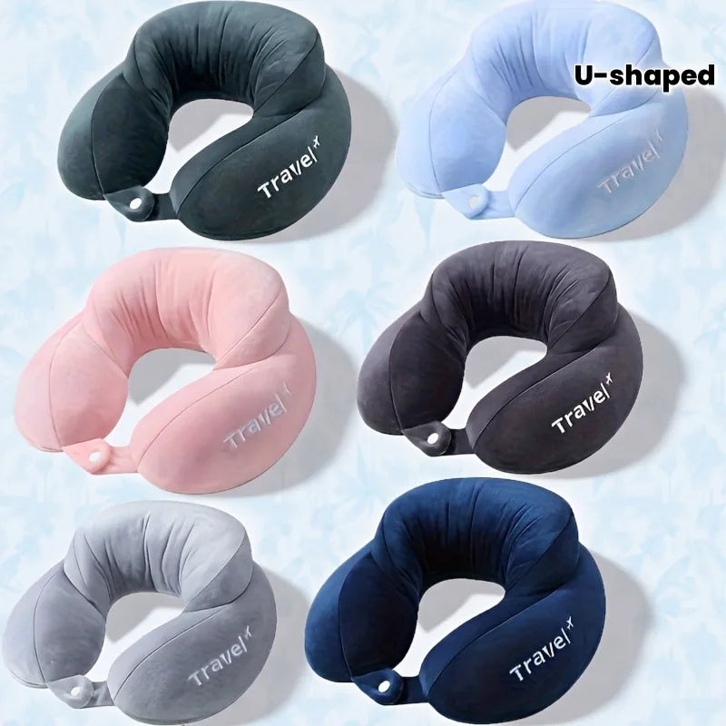 Memory Foam U Shaped Travel Pillow Neck Support Cervical for Airplane