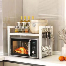 Retractable Microwave Oven Rack, Multi‑Tier Kitchen Countertop Storage