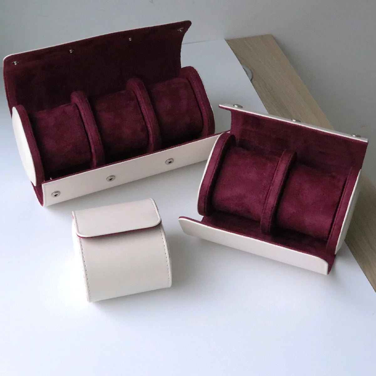 Watch Roll Travel Case Vintage Leather Display Storage Box Organizers