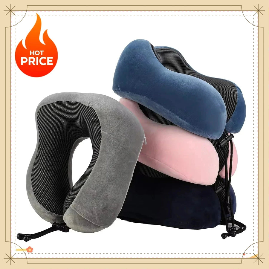 Massage U Shaped Memory Foam Neck Pillow Ergonomic Cervical Support