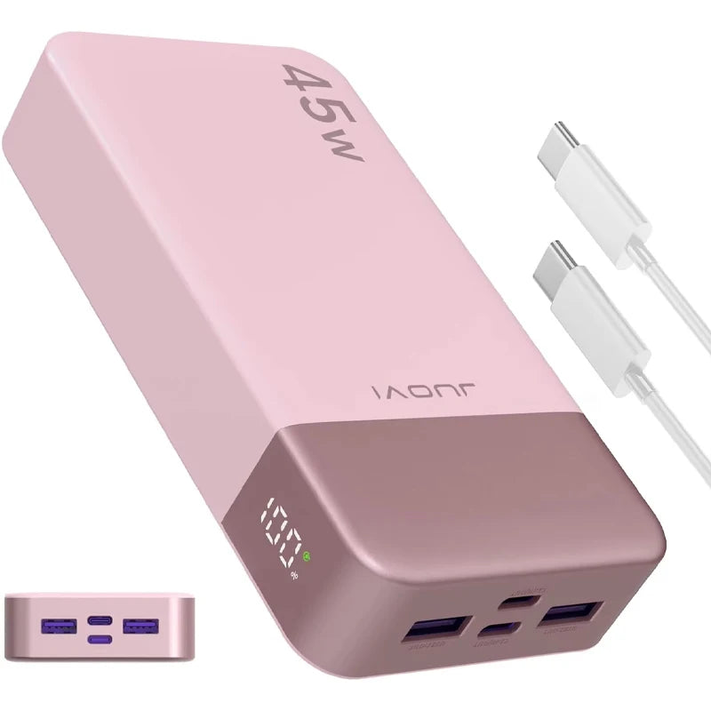 JUOVI Powerbank 20000mAh 45W Fast Charge Power Bank, Super Charging