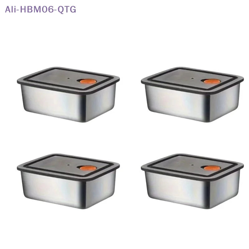 [ ] 4pc Stainless Steel Food Storage Containers Set Thickened Leakproof