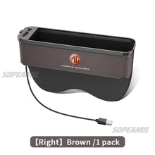 Car Seat Crevice Storage Box USB Charging Seat Gap Slot Mood lamp For