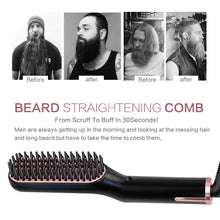 Men's Electric Beard Straightener Negative Ion Hair Straightening Brush
