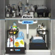 Pull Out Organizer Shelf Multifunctional 2 Tier Storage Rack Large