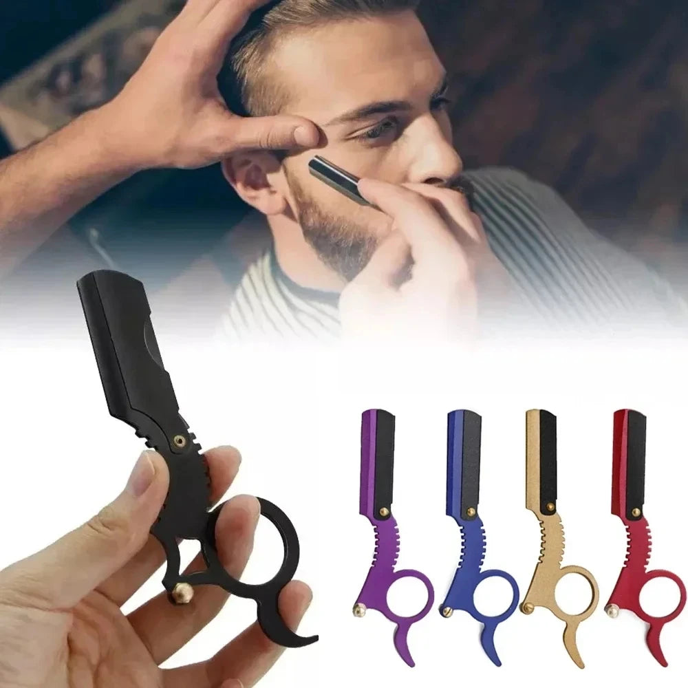 Stainless Steel Classic Shaving Razor for Thumb Double Edge Haircutting