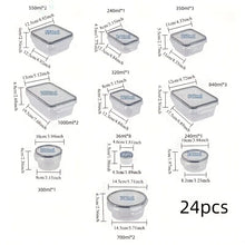 12/16/24pcs Reusable Food Storage Container with Lid, Sealed Plastic