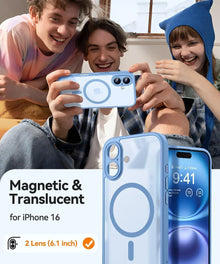 Magnetic Translucent Armor Shockproof Case For iPhone 17 16 15 14 13 12