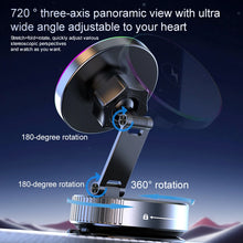 15W Wireless Car Charger Car Phone Holder RGB Colorful Light Vacuum