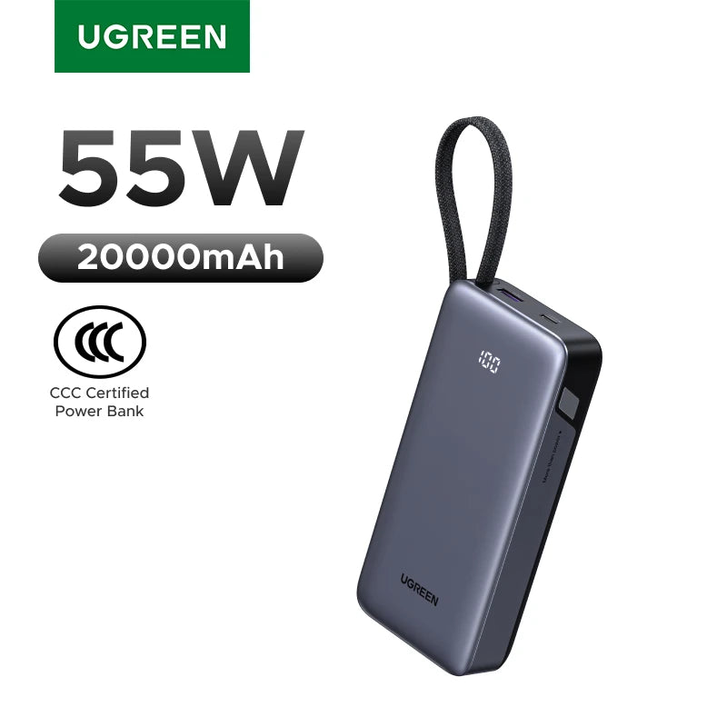 UGREEN CCC Certification 55W 20000mAh Power Bank Fast Charging for