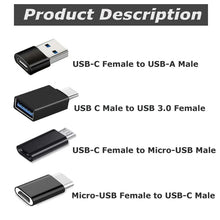8pcs USB to USB C Adapter, USB Type C Female to USB Micro USB to USB C