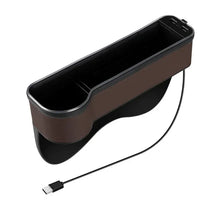 Car Crevice Storage Box with 2 USB Charger Colorful LED Seat Gap Slit