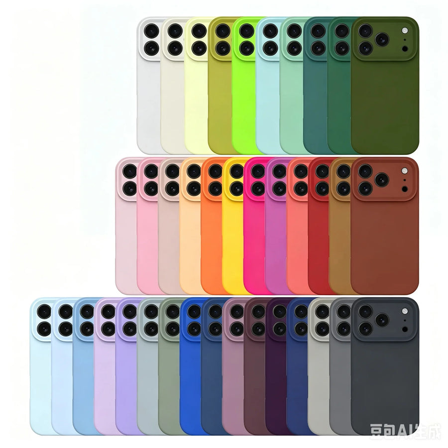Square Liquid Silicone Phone Case for iPhone 17 16 15 14 13 12 Pro