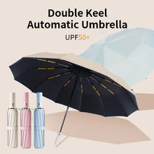 24 Bone Windproof anti-UV Fully Automatic Large Umbrella 3 Folding Ribs