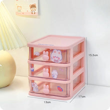 Desktop Storage Box Organizer Student Table Transparent Drawer Cute