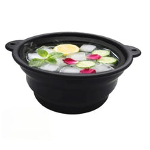 1PC Portable Foldable Silicone Ice Basin with Built-in Tray for