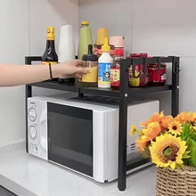 Retractable Microwave Oven Rack, Multi‑Tier Kitchen Countertop Storage