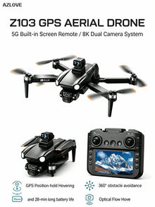 Z103 GPS 8K DH Dual Drone With Screen Remote Professional UAV Brushless