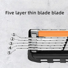 5-Layer Replaceable Safety Blades, Men's Manual Razor, Stainless Steel