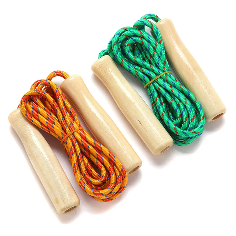 2.5M Skipping Rope Wooden Handle Adjustable Children's Cotton Jump For