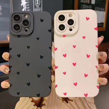 Black Love Heart Phone Case For iPhone 18 17 16 14 15 13 12 11 Pro Max