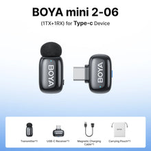 BOYA Mini 2 Wireless Lavalier Microphone AI Noise Reduction Mic for