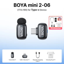 BOYA Mini 2 Wireless Lavalier Microphone AI Noise Reduction Mic for