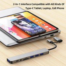 USB C Hub USB 3.0, Aluminum 7 in 1 USB Extender, USB Splitter with X