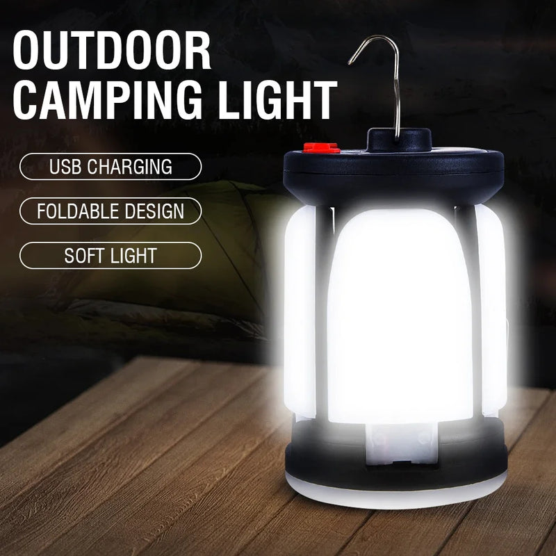 Rechargeable LED Camping Lantern With folding floodlight Portable Tent