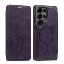 Luxury PU Leather Magnetic Flip Bracket Case For Samsung Galaxy S22 S23