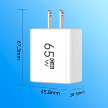 GaN 65W USB C Charger PD Fast Charging Phone Power Adapter For iPhone