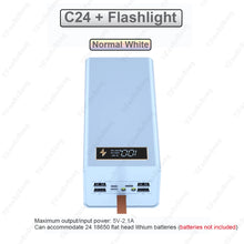24*18650 Power Bank Cases Battery Holder Dual USB Type C Charge DIY