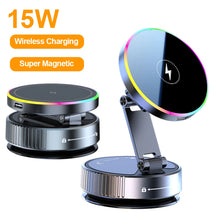 15W Wireless Car Charger Car Phone Holder RGB Colorful Light Vacuum