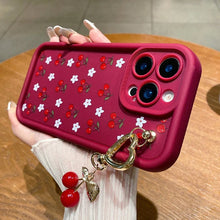 Cute 3D Cherry Pendant Charm Pattern Phone Case For iPhone 18 17 16 15