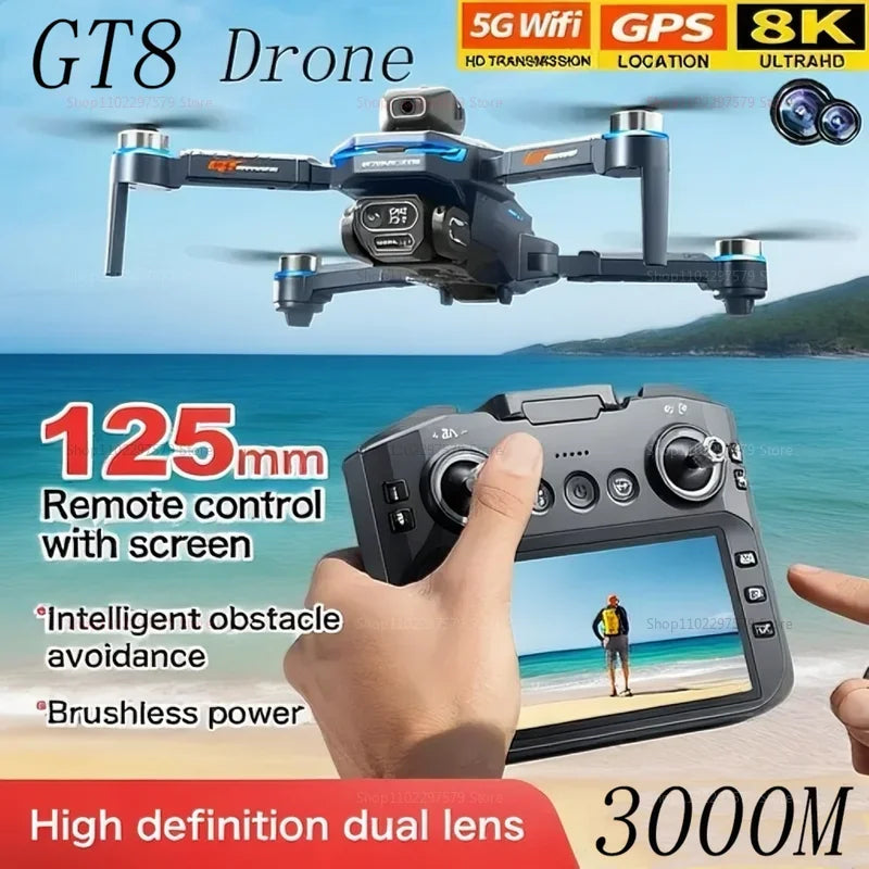 GT8 Drone 4K Professional 8K Camera Aerial FPV Avoiding Obstacles with