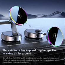 15W Wireless Car Charger Car Phone Holder RGB Colorful Light Vacuum