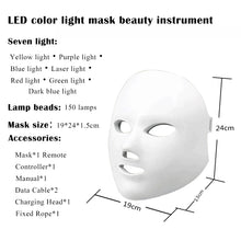 Led Facial Mask Light Therapy Face 7 Colours Beauty Devices Skin