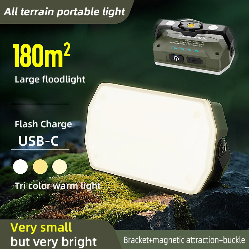 Camping Lantern Rechargeable Outdoor Hang Tent Lamp 4000mah Portable