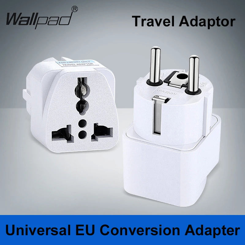 Universal EU Plug Grey Adapter International AU UK US To Euro KR Travel