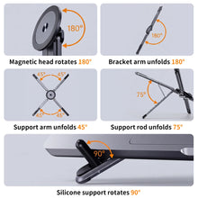 3in-1 Portable Magnetic Phone Holder Tablet Stand Adjustable Aluminum