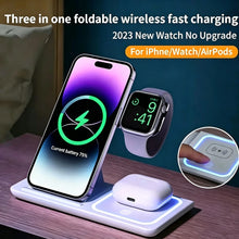 LED 3 in 1 Wireless Charger Station For iPhone 17 16 15 14 13 12 Pro